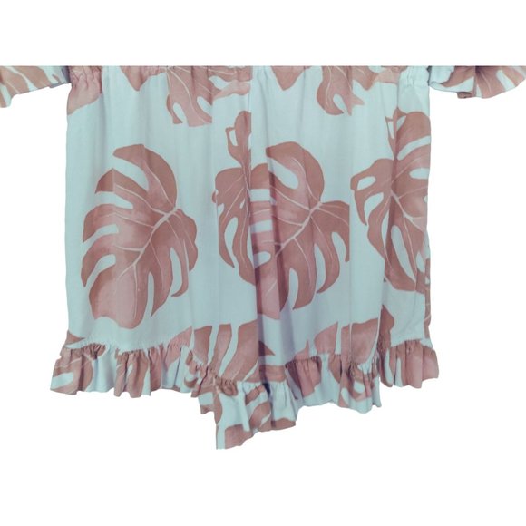 Piyama lightweight Monstera Leaf Romper Size Large - Picture 8 of 14